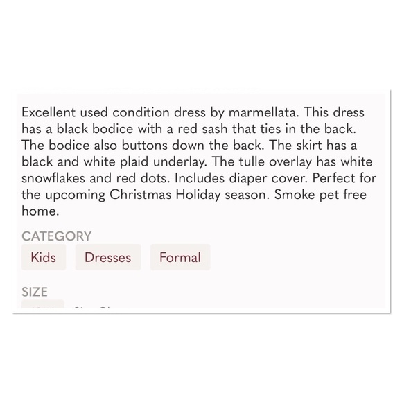 MARMELLATA Black & Red Plaid Snowflakes Dress. P/A1083/2 - Picture 8 of 8